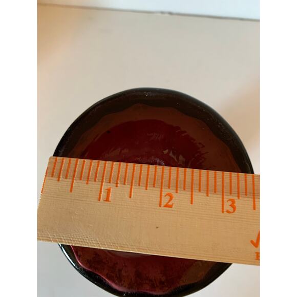 Vintage Beacon Purple Amethyst Blown Glass Vase Ruffled rim - Picture 10 of 10